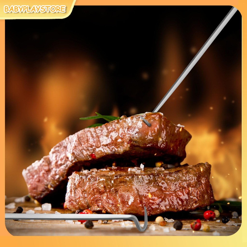 2 ชิ้นเนื้อ Hook Flipper โลหะ BBQ เนื้อ Hook Flipper ทนความร้อนเนื้อ Flipper Hook เนื้อ Turner Hook 