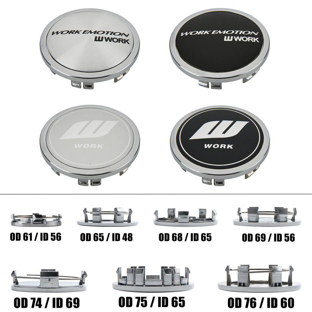4ตัว work โลโก้ 68มม ฝาครอบดุมล้อ bmw 69มม audi ฝาปิดดุมล้อ 75มม ฝาครอบล้อ benz 76มม ฝาดุมล้อ porsche