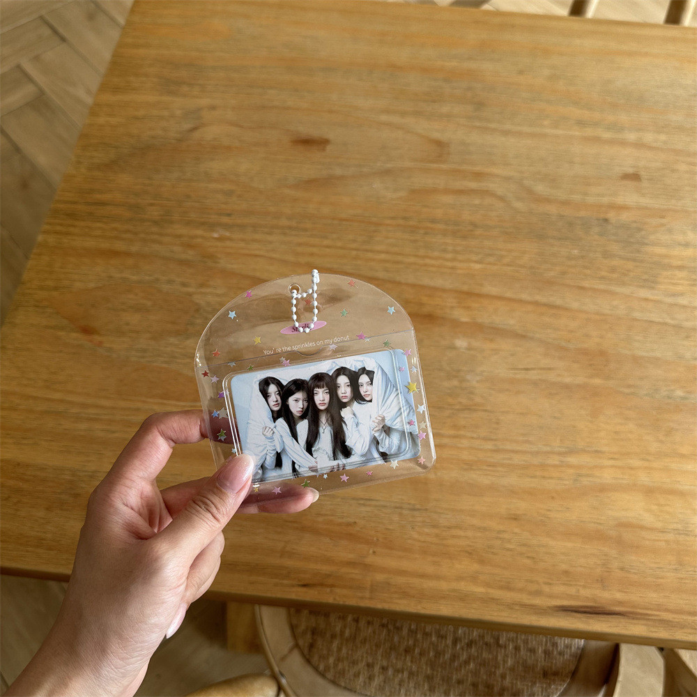 โปร่งใสโปร่งใสที่มีสีสันดาวอัลบั้มการ์ดขนาดเล็กโพลารอยด์10เซนติเมตรผู้ถือบัตรจี้บัตรอาหารแสดงการจัดเก็บ - รูปที่ 6