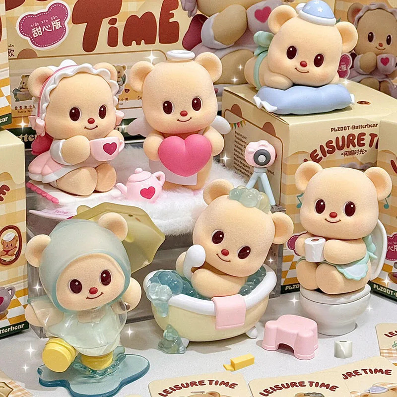 【ของแท้ 100%】Plzdot Butterbear Leisure Time Series กล่องตาบอดตกแต่งหมีน่ารักของเล่นของขวัญ