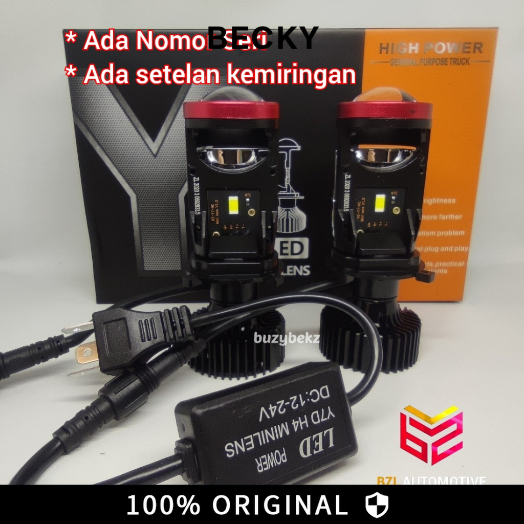 BECKY BZL Y7D LED รถยนต์ MOTORCYCLE LIGHT H4 MINI PROJECTOR Y7D ORIGINAL SUPER BRIGHT