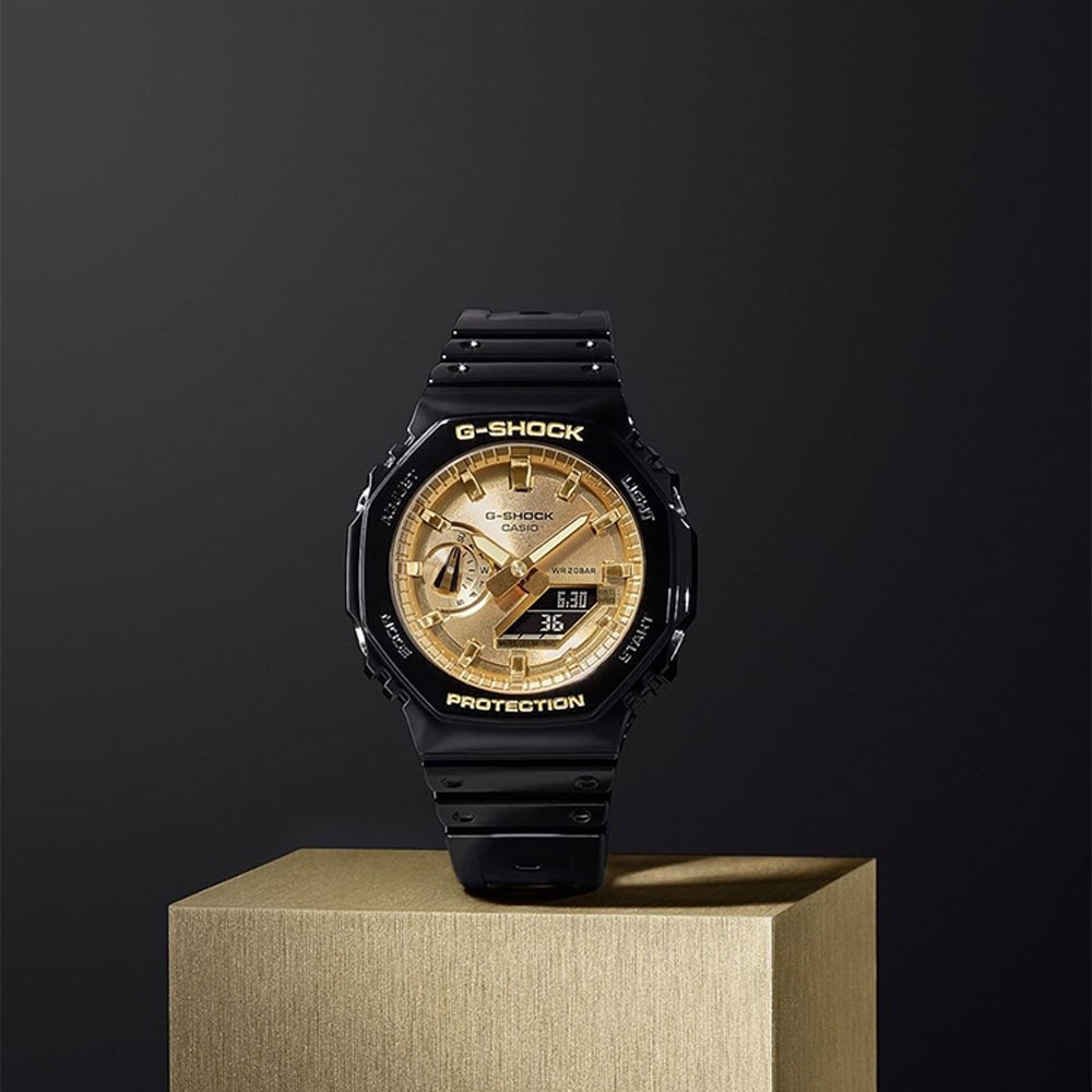 CASIO นาฬิกาข้อมือผู้ชาย G-SHOCK YOUTH รุ่น GA-2100GB-1ADR วัสดุเรซิ่น สีดำ