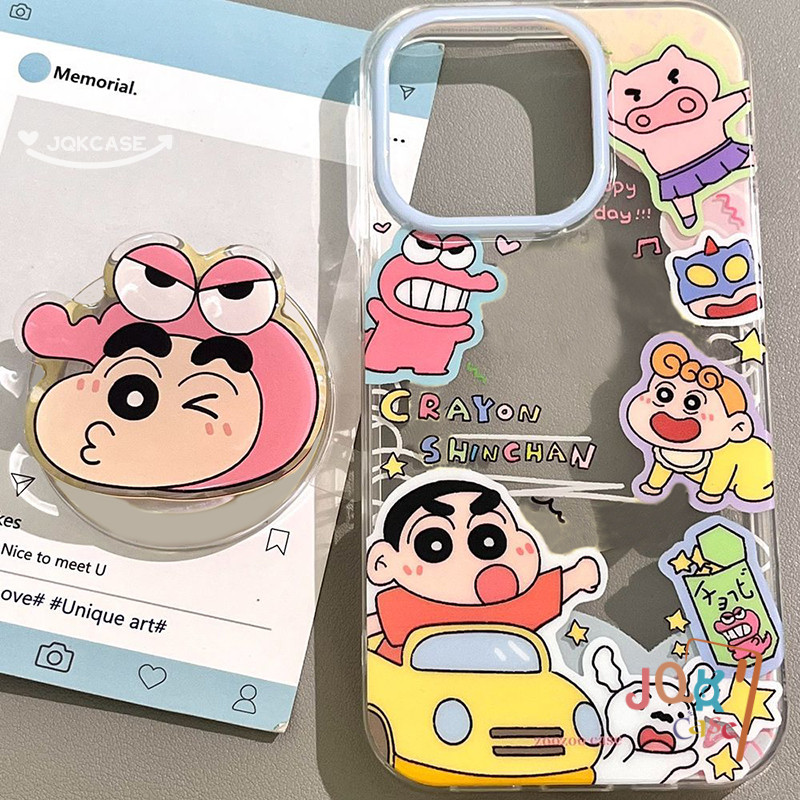 เคสคู่แฟน เคสไอโฟน13 สำหรับ IPhone 17 16 11 13 12 15 14 Pro Max X XR XS Max 8 Plus SE เคส ชินจัง TPU โปร่งใส เคสโทรศัพท์