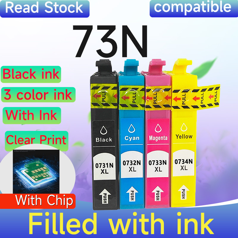 ใช้งานร่วมกับ Epson 73N ตลับหมึก T0731N T0732N T0733N T0734N XL สําหรับ Tx300 Tx410 Tx550w Tx600 Tx6
