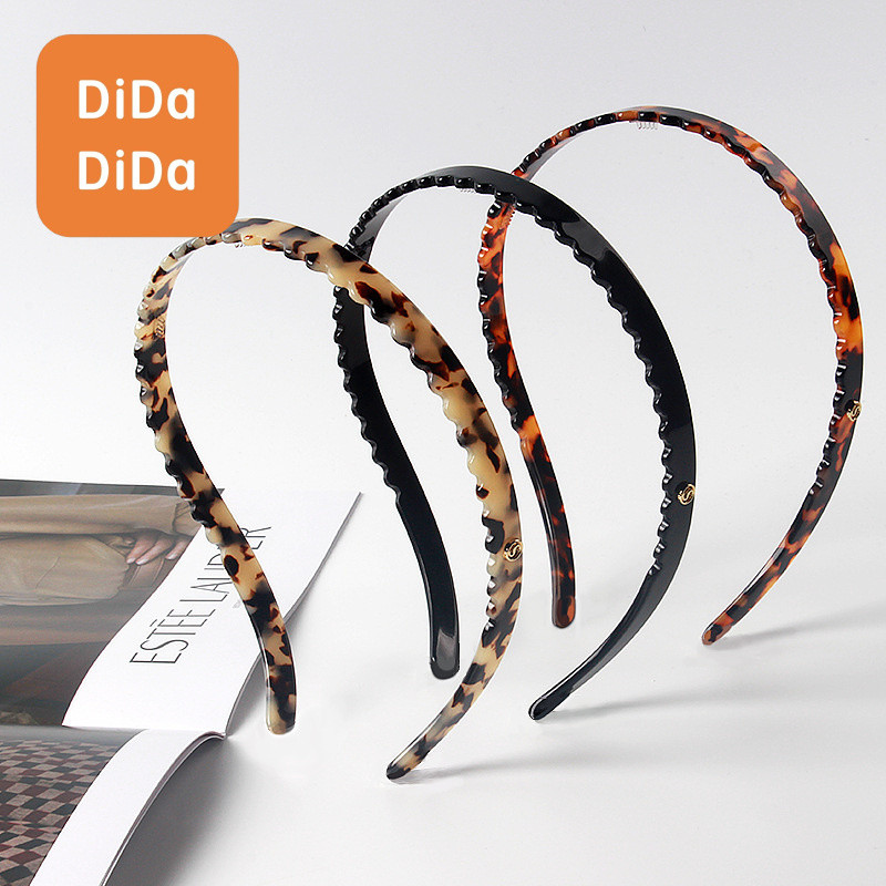DIDA DIDA ที่คาดผมคลื่นลอนแว่น บางสวย วินเทจ สง่างาม สีเต่า อีกรูปดารา วัสดุอะซิเตท ทำมือ ทนทาน ไม่กดหัว ล้างหน้า ทำงาน ของขวัญ