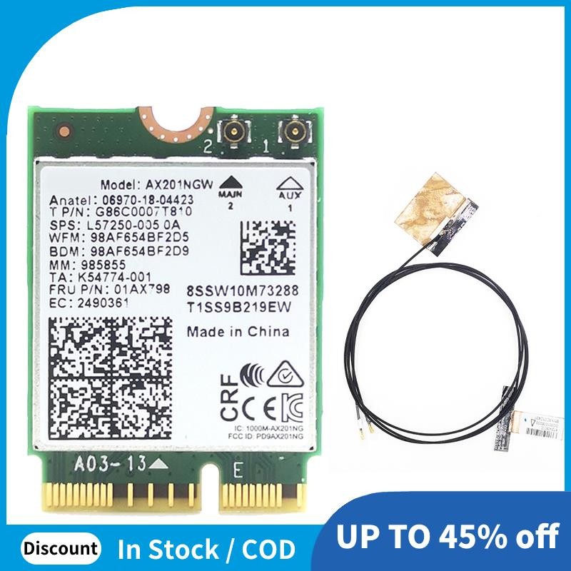 AX201 AX201NGW การ์ด WiFi พร้อมเสาอากาศ 2X M.2 CNVio2 2.4 Ghz/5Ghz