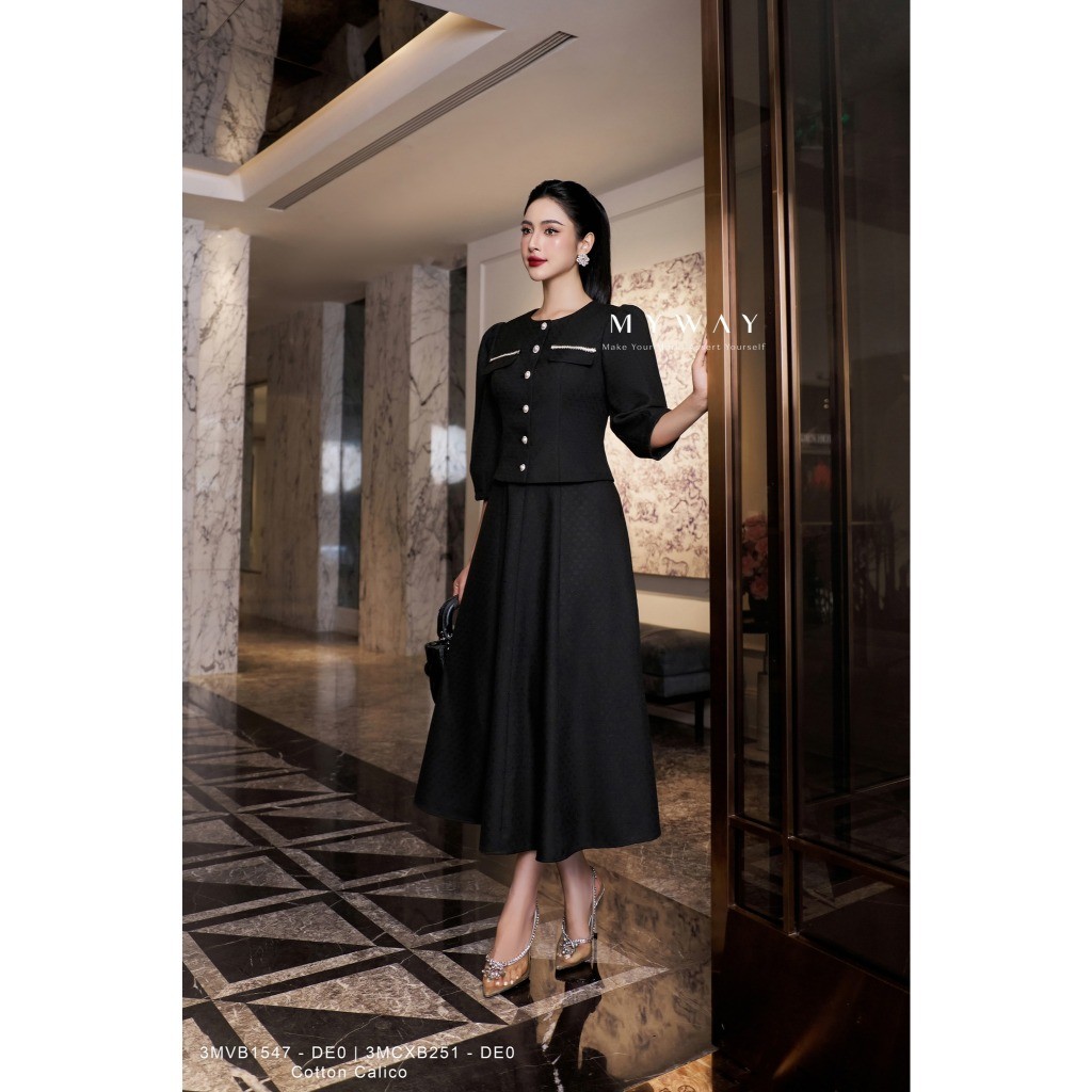 MY WAY เสื้อผู้หญิงและชุดกระโปรงบานหรูหรารอบคอแขนหลวม 3MVB1547 - 3MCXB251 - DE0