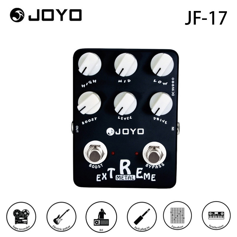 JOYO JF-17 EXTREME โลหะเหยียบ Distortion เหยียบผลกําไรสูง Overdrive Pedal สําหรับกีตาร์ไฟฟ้าเบส True