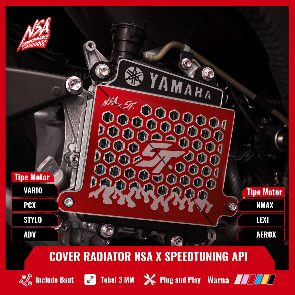 NSA X ST ฝาครอบหม้อน้ําประเภท 1 API Speedtuning Vario PCX NMAX AEROX ADV STYLO LEXI ฝาครอบหม้อน้ํา H