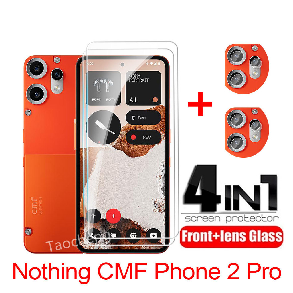 2 in 1 ป้องกันหน้าจอฟิล์มกระจกนิรภัยสําหรับ Nothing โทรศัพท์ 4a 4 a Pro 4aPro Phone4a Phone4aPro 2026 คลุมทั้งหมดฟิล์มด้านหน้าป้องกันหน้าจอกระจกกลับกล้องเลนส์ฟิล์ม