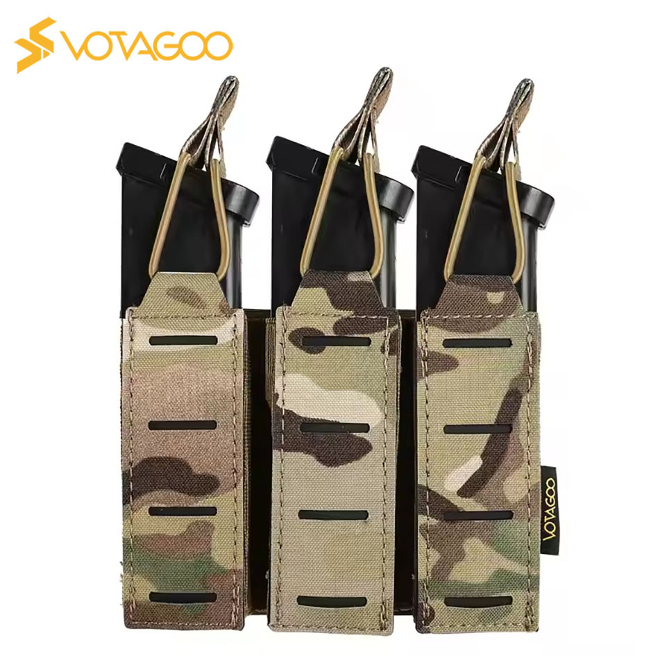 VOTAGOO ปืนพก Molle Mag กระเป๋าเดี่ยว Double Triple 9 มม.ยุทธวิธีนิตยสารสําหรับ 40 Calibres Glock 1911 DD21