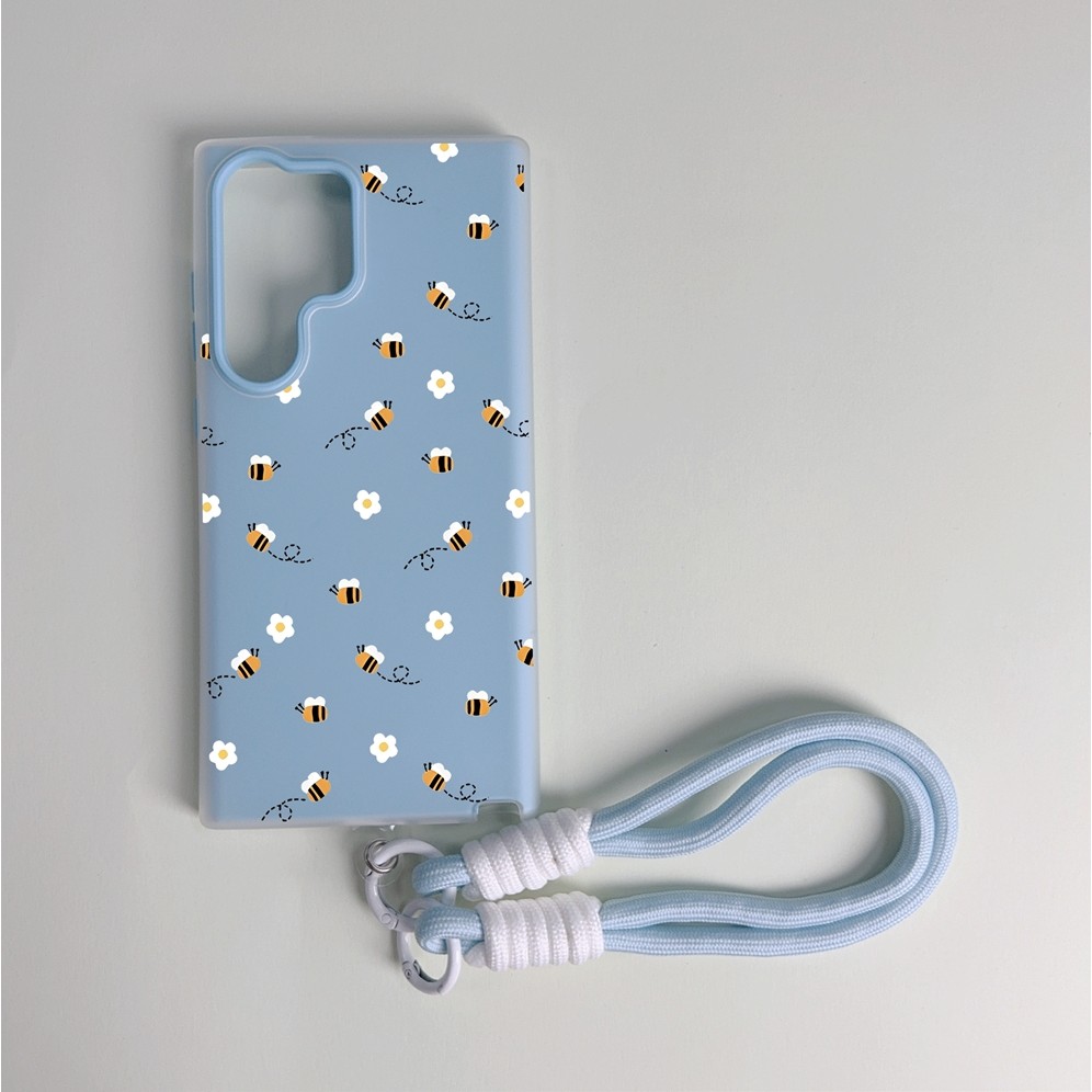 Bee รูปแบบการ์ตูนฝาครอบโทรศัพท์เทียบได้กับ Samsung A23 A24 A25 a55 s25 s22plus ultra Case Girly S23 S23Plus s23fe s24plus s24ultra s21FE ปลอก