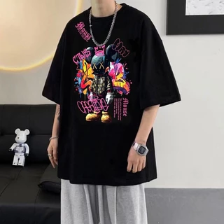 เสื้อยืดเท่ๆ เสื้อยืดคอกลม-แขนสั้น สกรีนลายสตรีทแฟชั่นสุดฮิต เสื้อยืดสรีทแฟชั่นเมกาเท่ๆ โอเวอร์ไซส์คนอ้วน เนื้อผ่านุ่ม