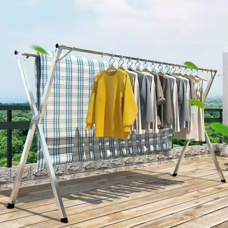 🔥[ราคาพิเศษ]COD ราวตากผ้าราวตากผ้าพับเก็บได้สแตนเลสราวตากผ้าพับเก็บได้น้ำหนักเบาป้องกันสนิมจัดส่งฟรี