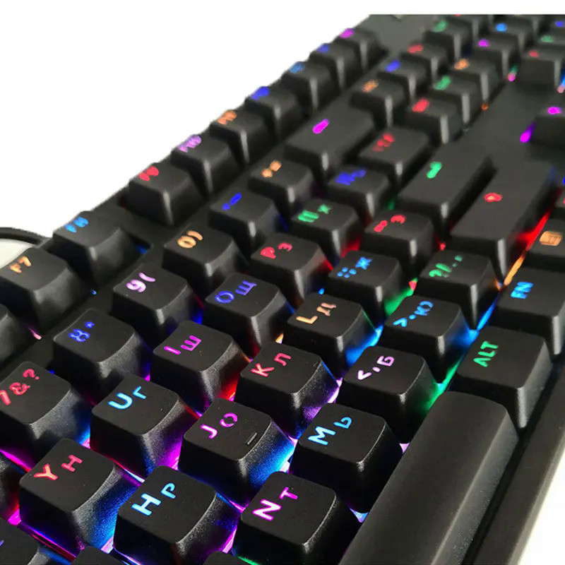 132keys n Korean French Spanish Transparent Keycaps for Mechanical Keyboard with MX Switches DIY Sup