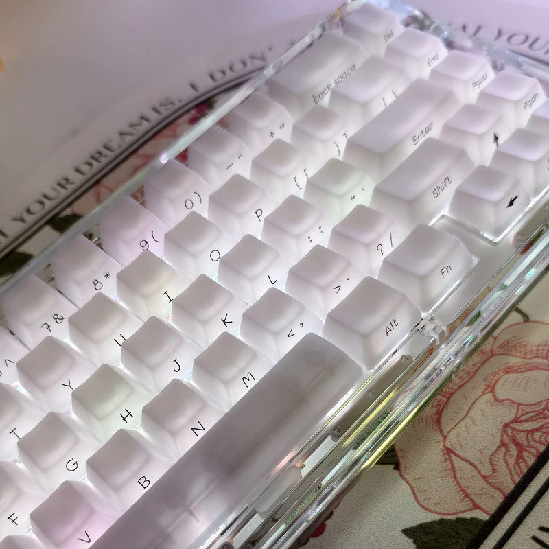 JCM Fog Kermeates Keycap Silk Screen Transparent Keycap OEM Profile 130 Keys For Cherry MX mechanica