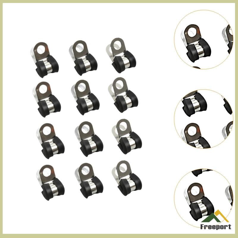 [Szgqmyyx1] 12x คลิปหนีบท่อเบรกบุยาง, แคลมป์รัดสายสแตนเลส 3/16, คลิปหนีบท่อเบาะยางสําหรับ - รูปที่ 2