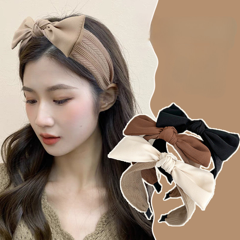 แฟชั่นโบว์ผมวงฝรั่งเศสสง่างามผ้าคาดศีรษะอุปกรณ์ผมสําหรับผู้หญิง