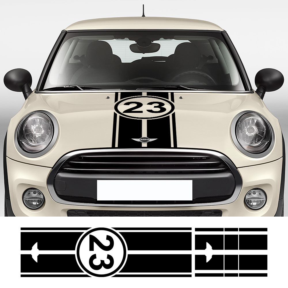 รถ Hood เครื่องยนต์ Trunk ด้านหลัง 23 หมายเลข Decals สติกเกอร์สําหรับ Mini Cooper One d Clubman F54 