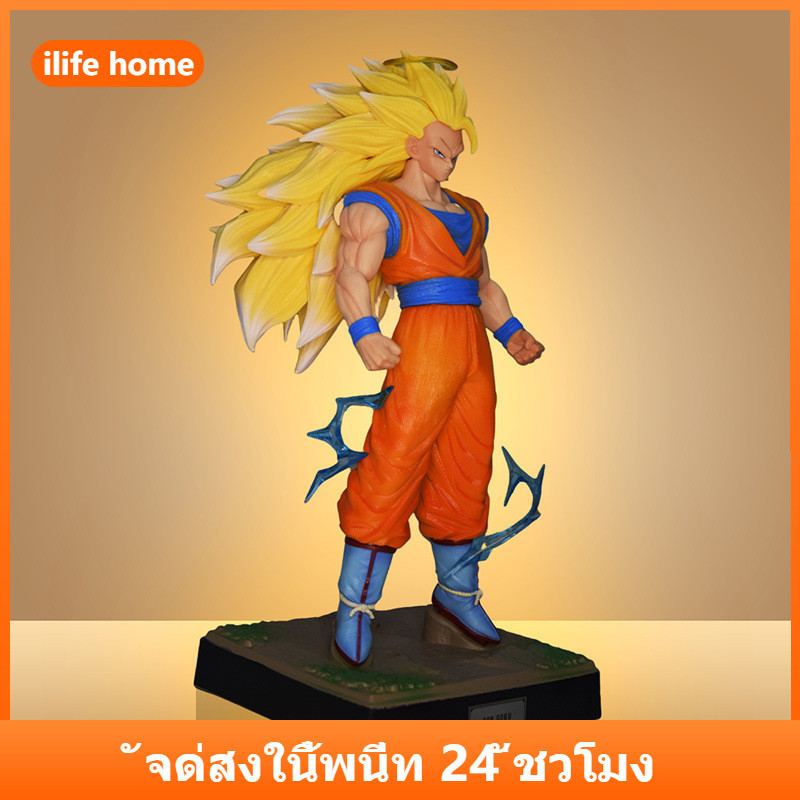 จัดส่งจากประเทศไทย 27 ซม.DRAGON BALL Son Goku คอสเพลย์ Dragon Fist Super Saiyan สาม Action Figure รุ่น Q ตุ๊กตาของขวัญเด็กตกแต่งรถเครื่องประดับของเล่นคอลเลกชันตกแต่งบ้านประติมากรรม