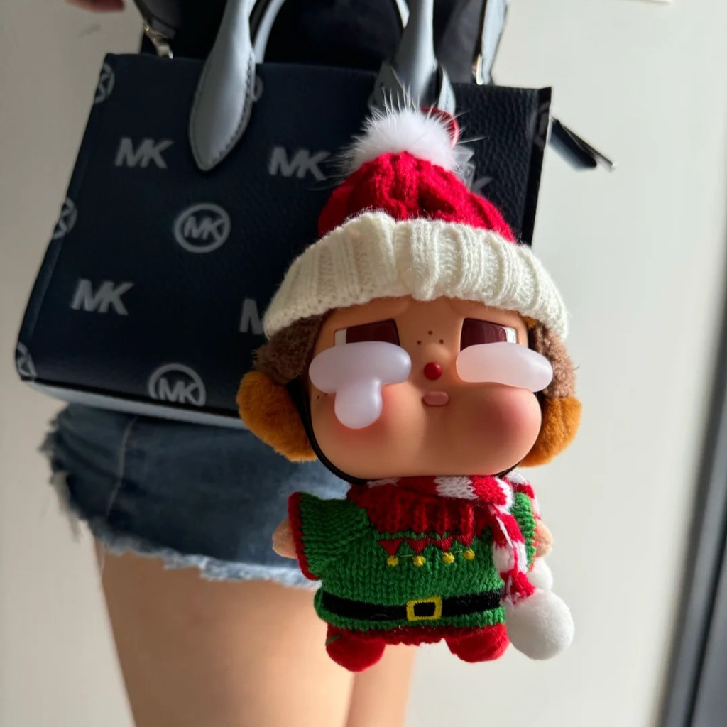 FYG (ผ้าเท่านั้น) สําหรับ 17 ซม. Christmas dressing labubu/Crybaby ตุ๊กตา Hoodies เครื่องประดับน่ารักตกแต่งผ้าเล็กๆสําหรับ labu ผ้า