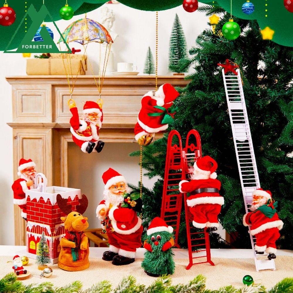 FORBETTER Twerk Santa Claus, บันไดปีนเขาร่มชูชีพไฟฟ้า Santa Claus, เครื่องประดับคริสต์มาสเชือกปีนเขา