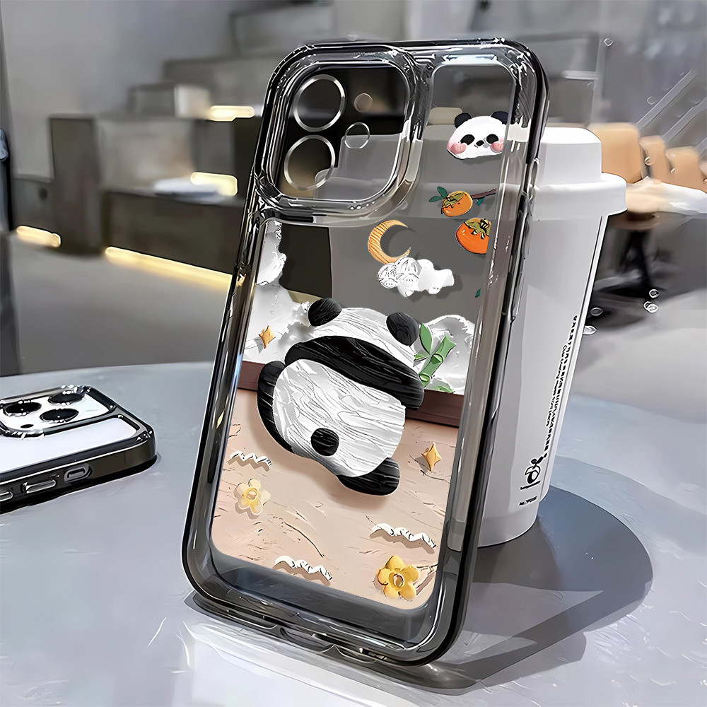 ภาพวาดสีน้ํามัน Panda โปร่งใสสําหรับ Vivo 1901 1902 1903 1904 1905 1906 1907 1909 1915 1920 1919 193