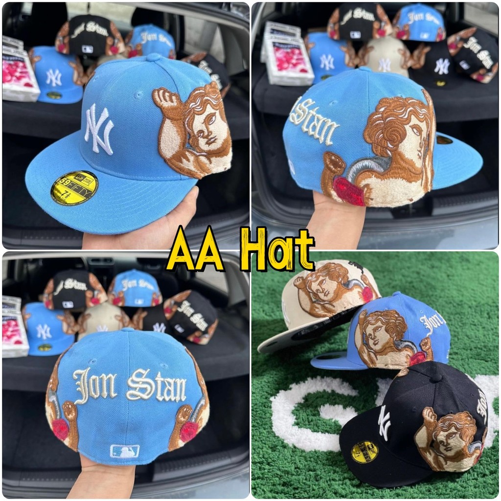 ใหม่ Era MLB Jon Stan X New York Yankees ติดตั้งหมวก Bisbal เย็บปักถักร้อยโลโก้ตัวอักษรบน Angel Mens แบน Eave Hip-hop หมวก