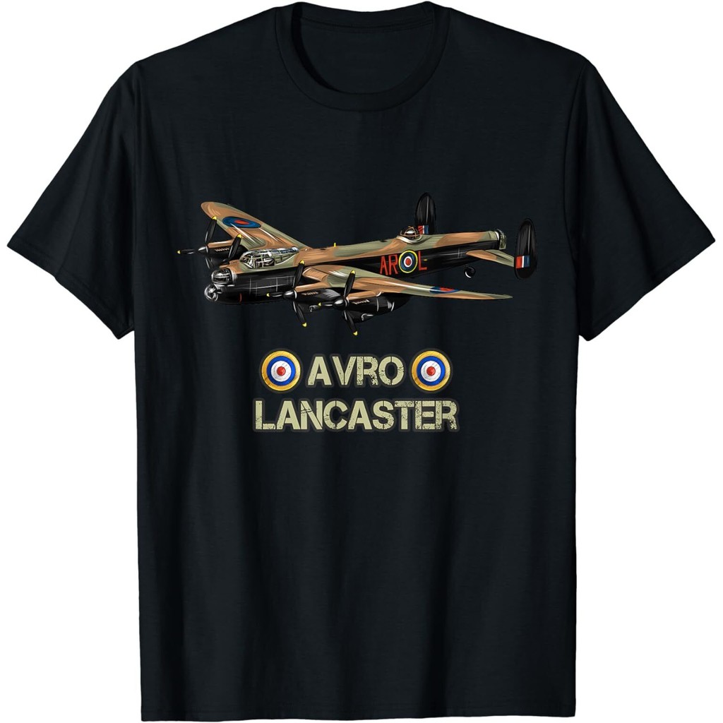 World War 2 British Aircraft Avro Lancaster เสื้อยืดเครื่องบินทิ้งระเบิดหนัก