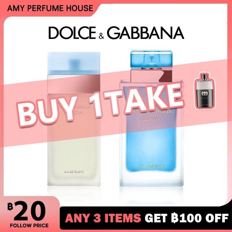 【พร้อมส่ง 】แท้ %Dolce & Gabbana Light Blue&Light Blue Eau Intense EDP น้ําหอมผู้หญิง น้ำหอมยอดนิยม