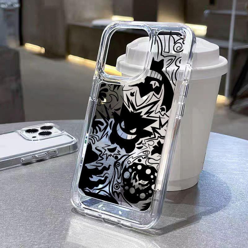 TPU ปุ่มชุบไฟฟ้า เคสไอโฟน นิ่มกันกระแทก เคสโทรศัพท์ iPhone 11 12 13 14 15 Pro Max XR XS X 7 8Pวิ่งเกิงจีอี