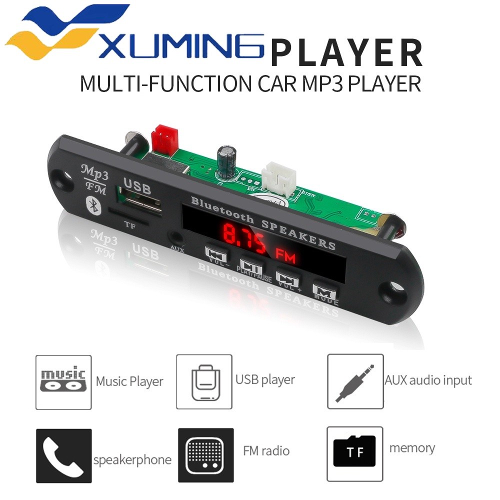 ไร้สายบลูทูธ MP3 เครื่องเล่นถอดรหัส 12V WMA MP3 เครื่องอ่านการ์ดโมดูลบลูทูธอุปกรณ์เสริมในรถยนต์เสียงวิทยุ FM