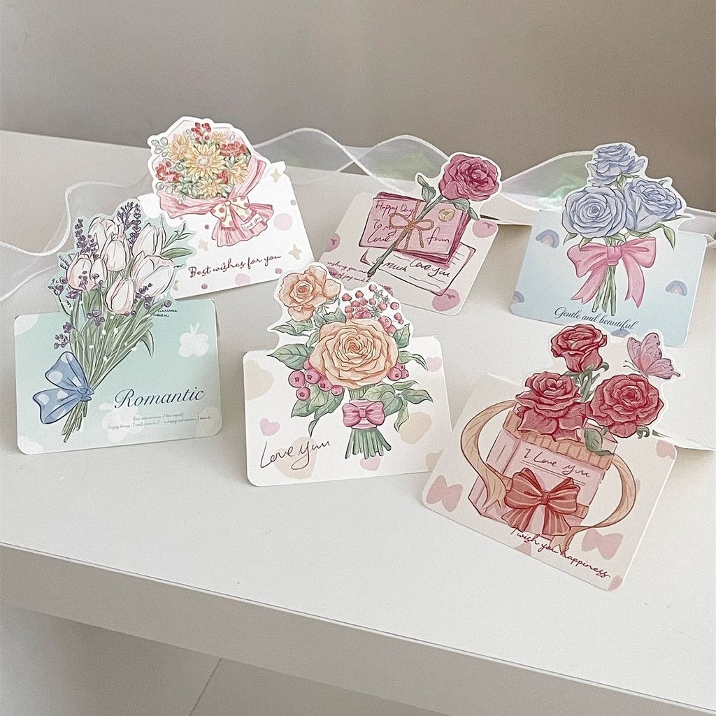 ทําเอง ตกแต่งการ์ดอวยพรลายมือโรแมนติกขอบคุณการ์ดข้อความเชิญเปล่าวันวาเลนไทน์