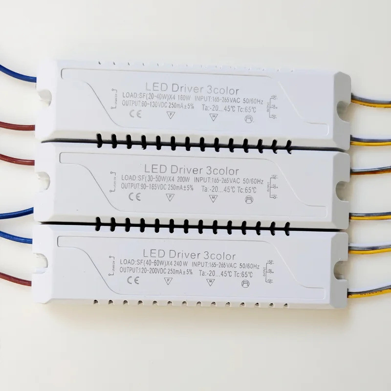 ไดร์เวอร์ LED อะแดปเตอร์3สีสำหรับไฟ LED, หม้อแปลงไม่แยก, X4 20-40W, 160W/200W/240W, แหล่งจ่ายไฟ AC220V - รูปที่ 4
