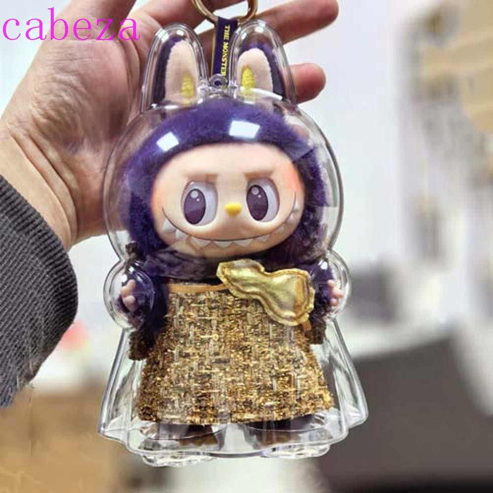 Cabeza กระโปรง Labubu เกราะป้องกัน,กันฝุ่น Anti-lost Milan Labubu กระเป๋าเก็บ, ทนทาน Peadant แขวนกระเป๋าแบบพกพาโปร่งใสฝุ่นของขวัญ