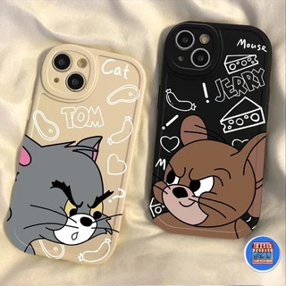 COD-ในไทย เคสสำหรับไอโฟน11 เคสซิลิโคน เคสการ์ตูนน่ารัก ลูกแมวและหนู For IPhone 11 XR 7 8 Plus 15 14 13 12 Pro MAX X XS