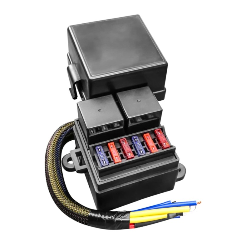 XU Heavy Duty 80A 12V 2 ช่องรีเลย์และฟิวส์กล่องสําหรับรถจักรยานยนต์ที่มีฉลากที่ชัดเจน ราคา ถูกที่สุด ดีลบีเคเค แกลเลอรีภาพที่ 7