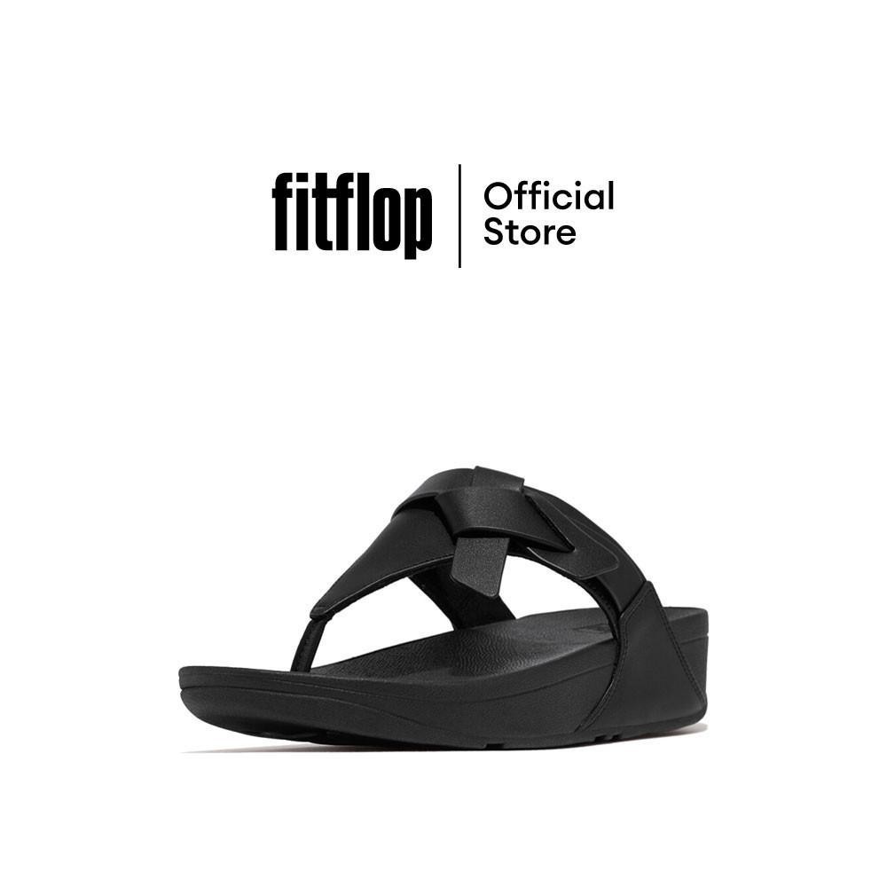 FITFLOP LULU FOLDED-KNOT LEATHER รองเท้าแตะแบบหูหนีบผู้หญิง รุ่น IA2-001 สี BLACK