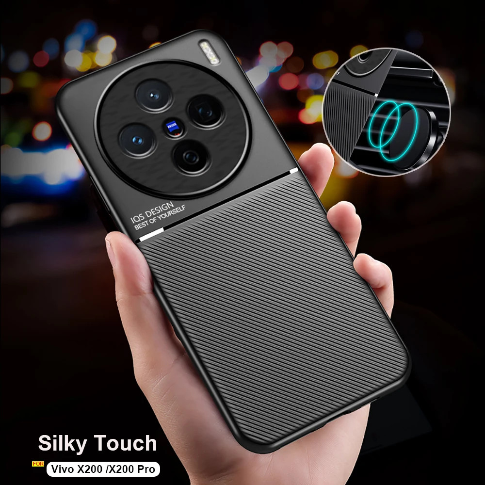 สนับสนุนรถแม่เหล็กสําหรับ Vivo X200 Pro Mini X200S X100S X100 Ultra Pro กรณี Ultra บางกันชนกันกระแทก