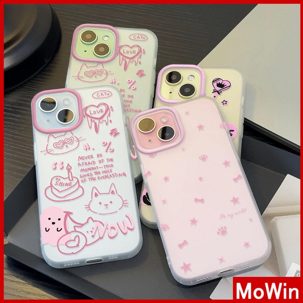 Movin - เคสใส iPhone16 11 Pro Max iPhone เคส TPU นิ่มป้องกันรอยนิ้วมือแบบด้าน แมวและผีที่น่ารัก Compatible With iPhone15 Pro max iPhone14 13 12 Pro max XS XR 7 8 Plus