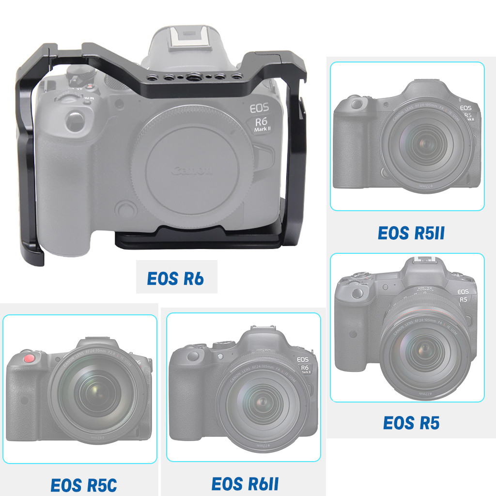 R5markII กล้องเต็มรูปแบบ Rig เย็นรองเท้า 1/4 3/8 ด้ายสําหรับ Canon EOS R5II R5 R5C R6 R6II SLR กรอบป
