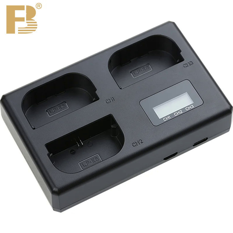 FB LP-E6 Battery Charger 3 Slot Charger for Canon EOS 5D Mark II III 50D 6D 60D 7D 70D 80D 90D 6D 7D