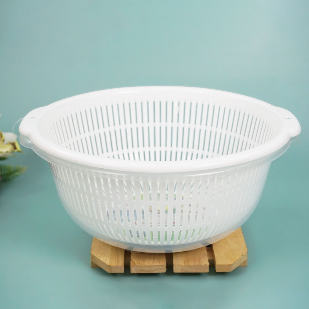 กะละมังพร้อมตะแกรงล้างผัก D-262 (33.7*31.7*14.7ซม.)