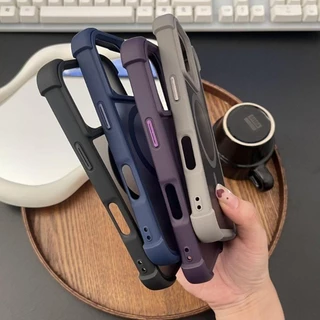 หรูหราสี่มุมป้องกันการตกเคสโทรศัพท์แม่เหล็กสําหรับ ไอโฟน 16 มือโปร สูงสุด 11 12 13 14 15 มือโปร สูงสุด 16 15 14 บวก ปลอกกันกระแทกป้องกันลายนิ้วมือฮาร์ดปกหลัง