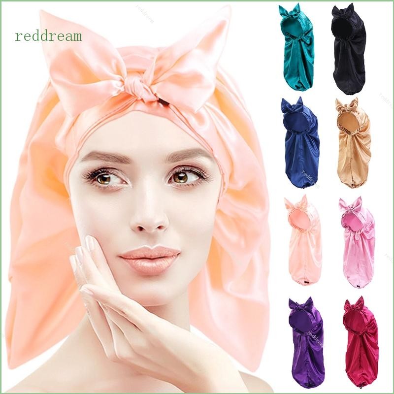 Redd ซาตินผมยาว Braid Dreadlocks ตรงหยิกหมวกนอนหมวกสําหรับผ้าคลุมศีรษะ Cove