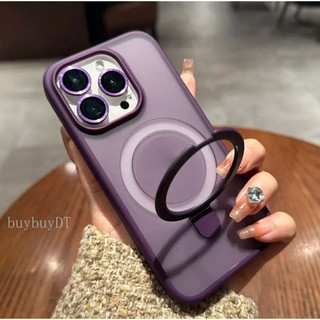 มาพร้อมฟิล์มเลนส์ที่ตรงกัน Magnetic Bracket เคสโทรศัพท์ชาร์จไร้สายเหมาะสําหรับ IPhone 11 12 13 14 15 16 Pro Max14 15 16plus เคสกันกระแทก