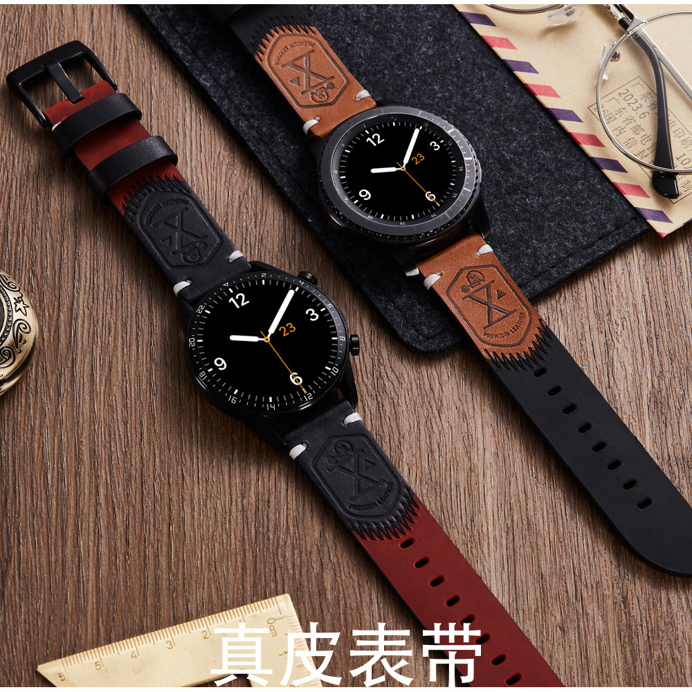 Vintage Geunine สายนาฬิกาหนังสําหรับ Panerai Diver นาฬิกา 22 มม.สร้อยข้อมือหนังวัวสําหรับชายคลาสสิก Retro สีน้ําตาลสีแดง