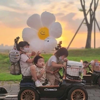 [พร้อมส่งในไทย] ลูกโป่งเดซี่ ลูกโป่งฟอยล์รูปดอกเดซี่ ตกแต่งวันเกิด