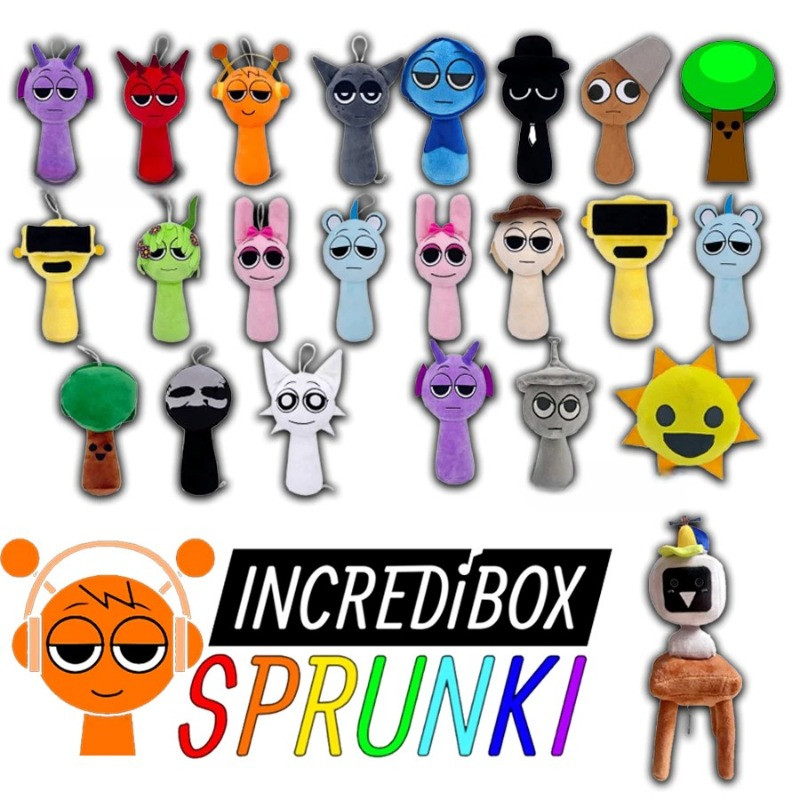 20 ซม.Sprunki Plush ของเล่น Sprunki ตุ๊กตา Sprunki Incredibox เกมสีเทา Venda Oren ตุ๊กตาตุ๊กตาจี้รูปของเล่นของขวัญสําหรับเด็ก