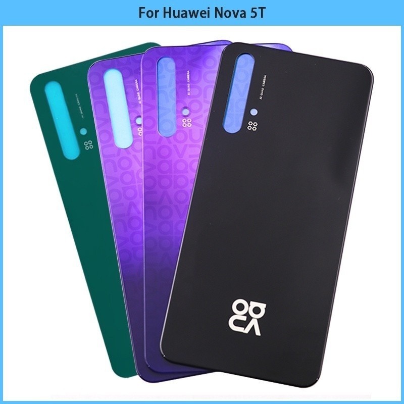 ใหม่สําหรับ Huawei Nova 5T แบตเตอรี่ฝาหลัง 3D แผงกระจกด้านหลังประตู Nova 5T แก้วกรณีเลนส์กาวเปลี่ยน - รูปที่ 4